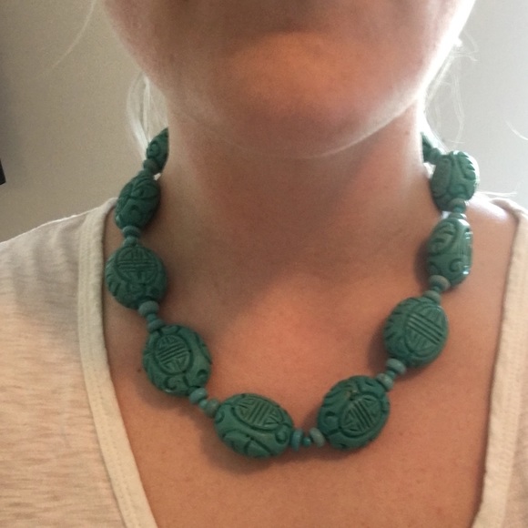 Genuine hand-carved turquoise necklace - Picture 2 of 2